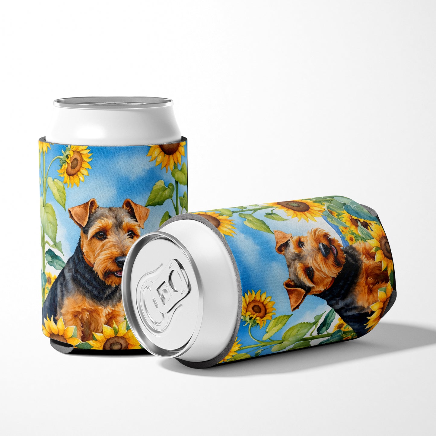 Welsh Terrier in Sunflowers Can or Bottle Hugger