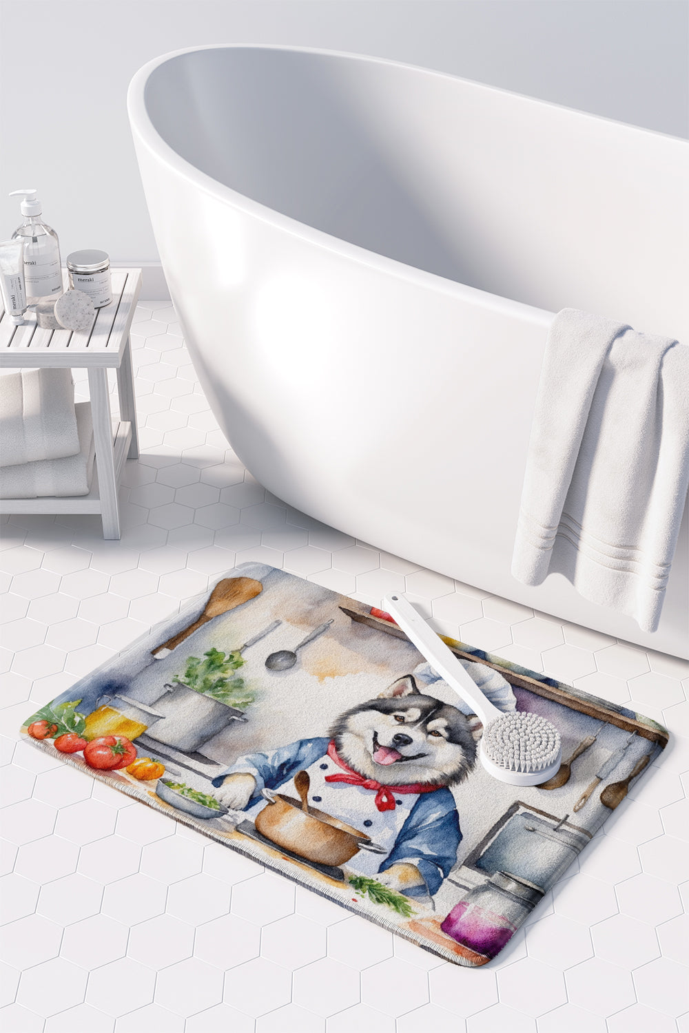 Alaskan Malamute The Chef Memory Foam Kitchen Mat
