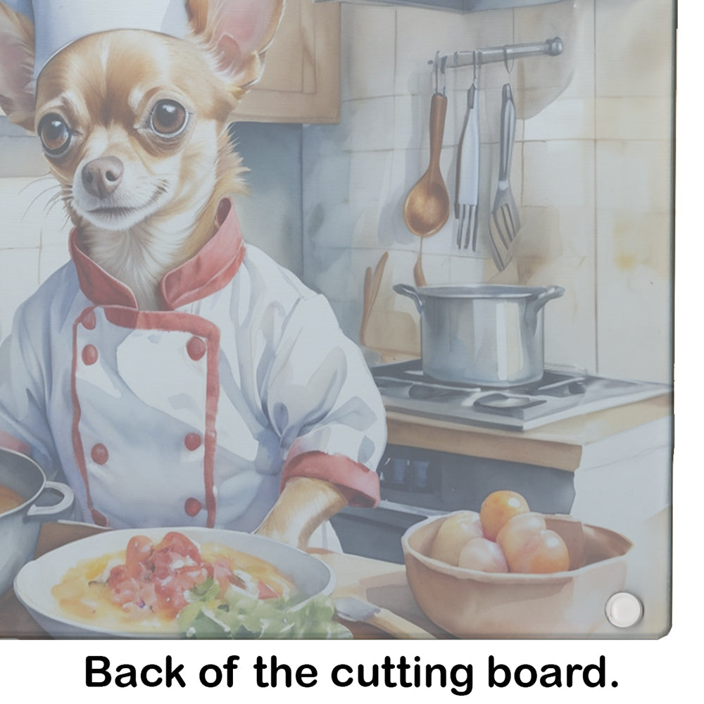Chihuahua The Chef Glass Cutting Board
