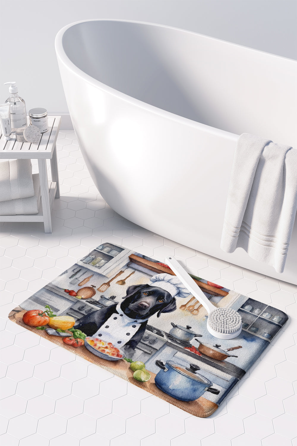 Black Labrador Retriever The Chef Memory Foam Kitchen Mat