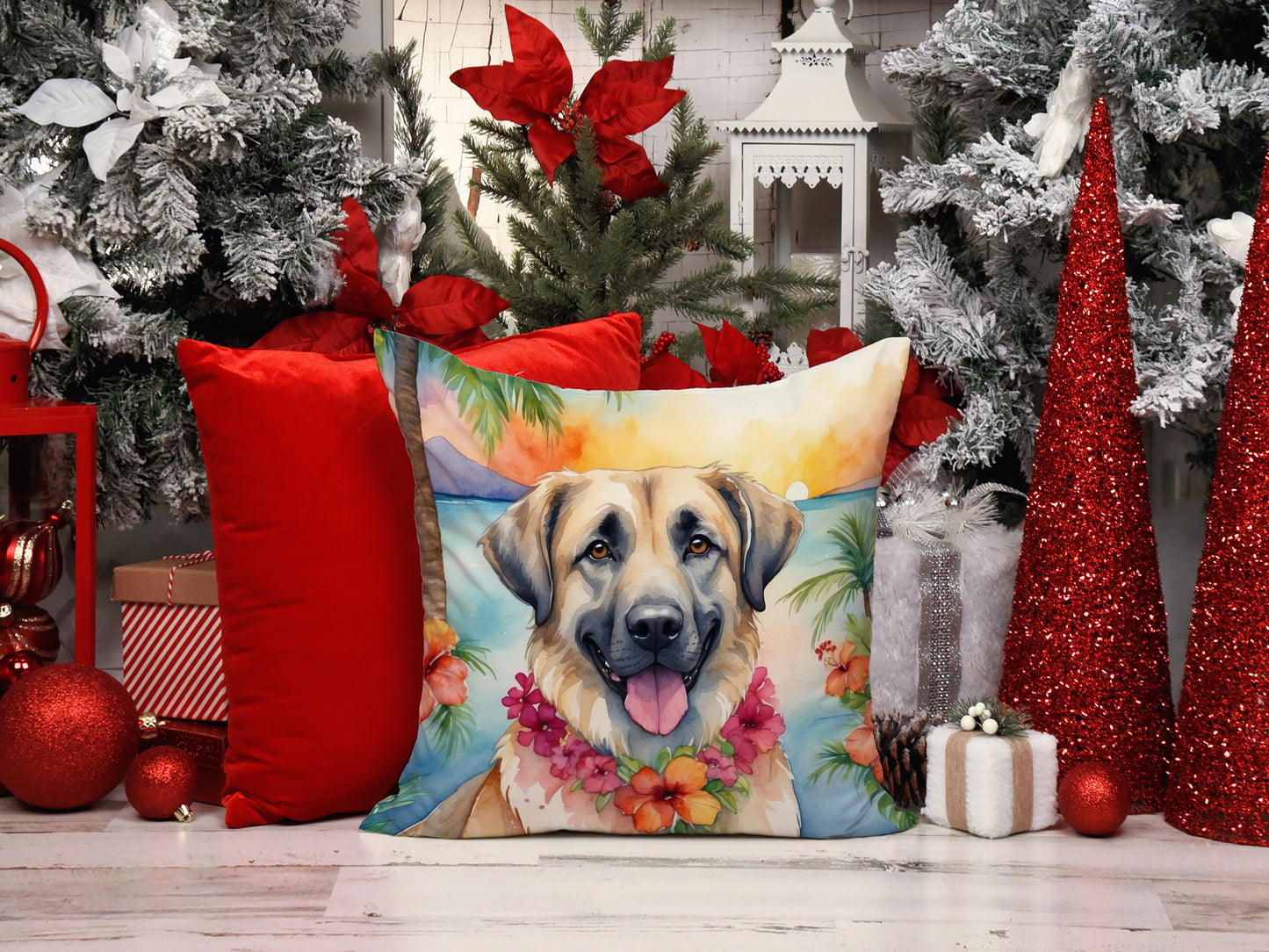 Anatolian Shepherd Luau Throw Pillow