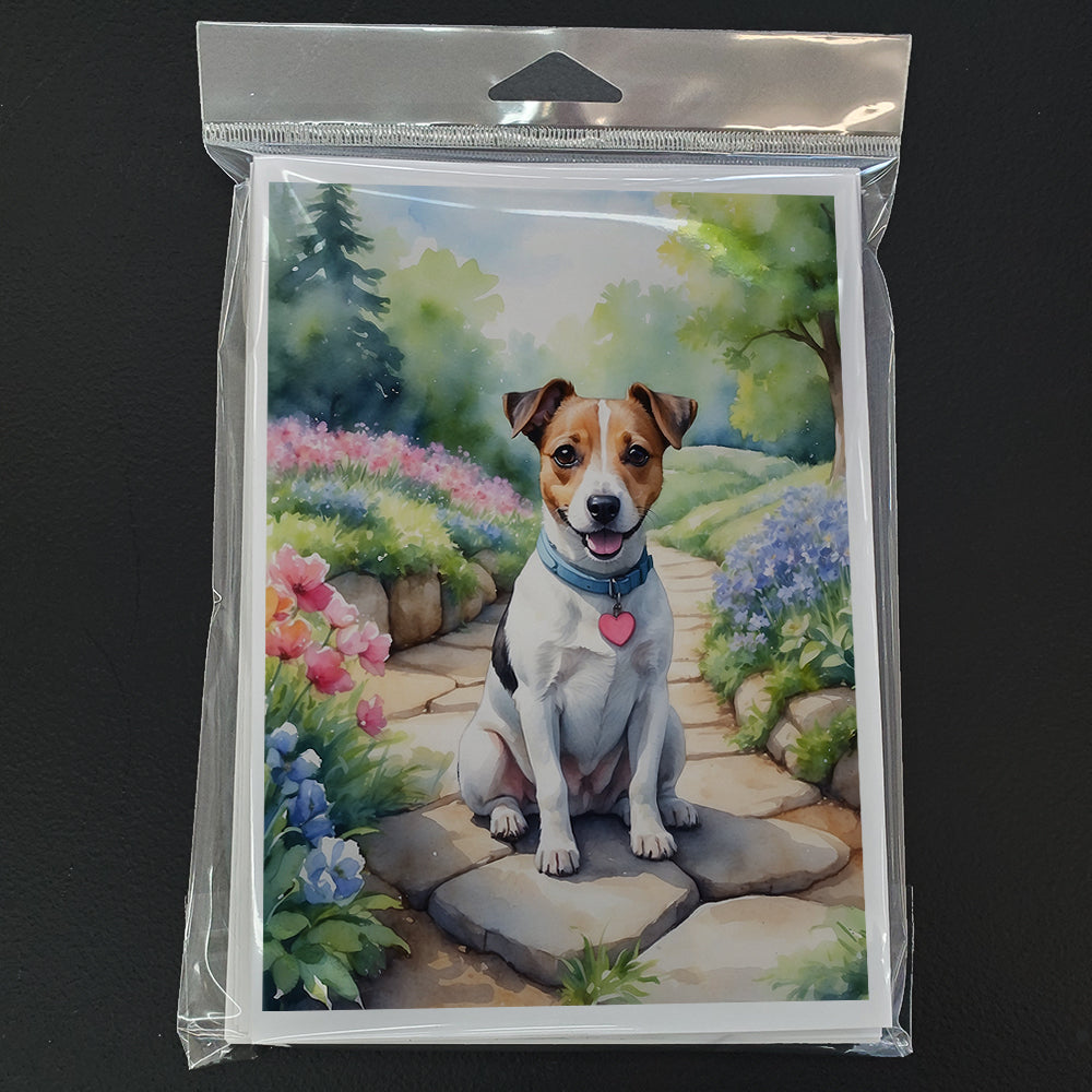 Jack Russell Terrier Spring Path Greeting Cards Pack of 8