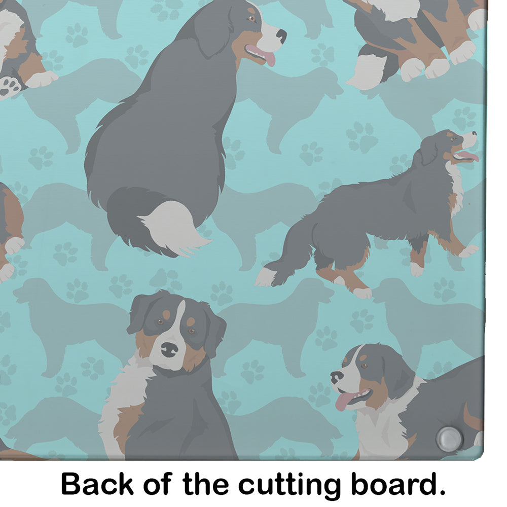 Bernese Mountain Dog Glass Cutting Board Large
