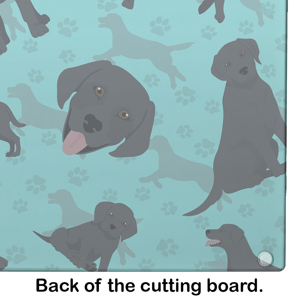 Black Labrador Retriever Glass Cutting Board Large