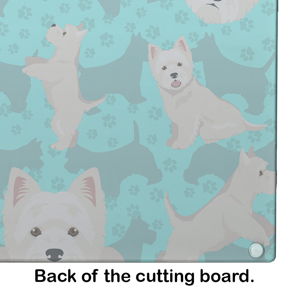 Westie Glass Cutting Board Large