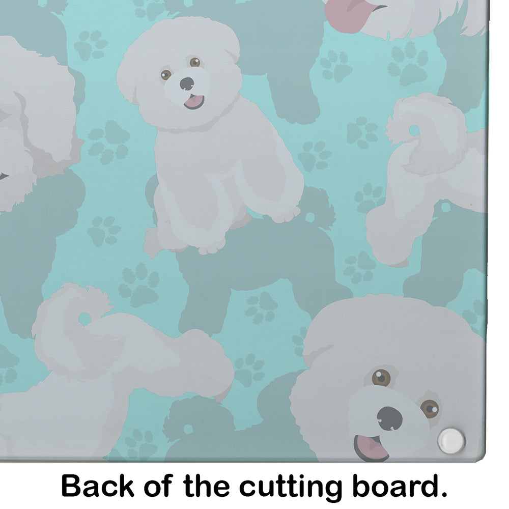 Bichon Frise Glass Cutting Board Large