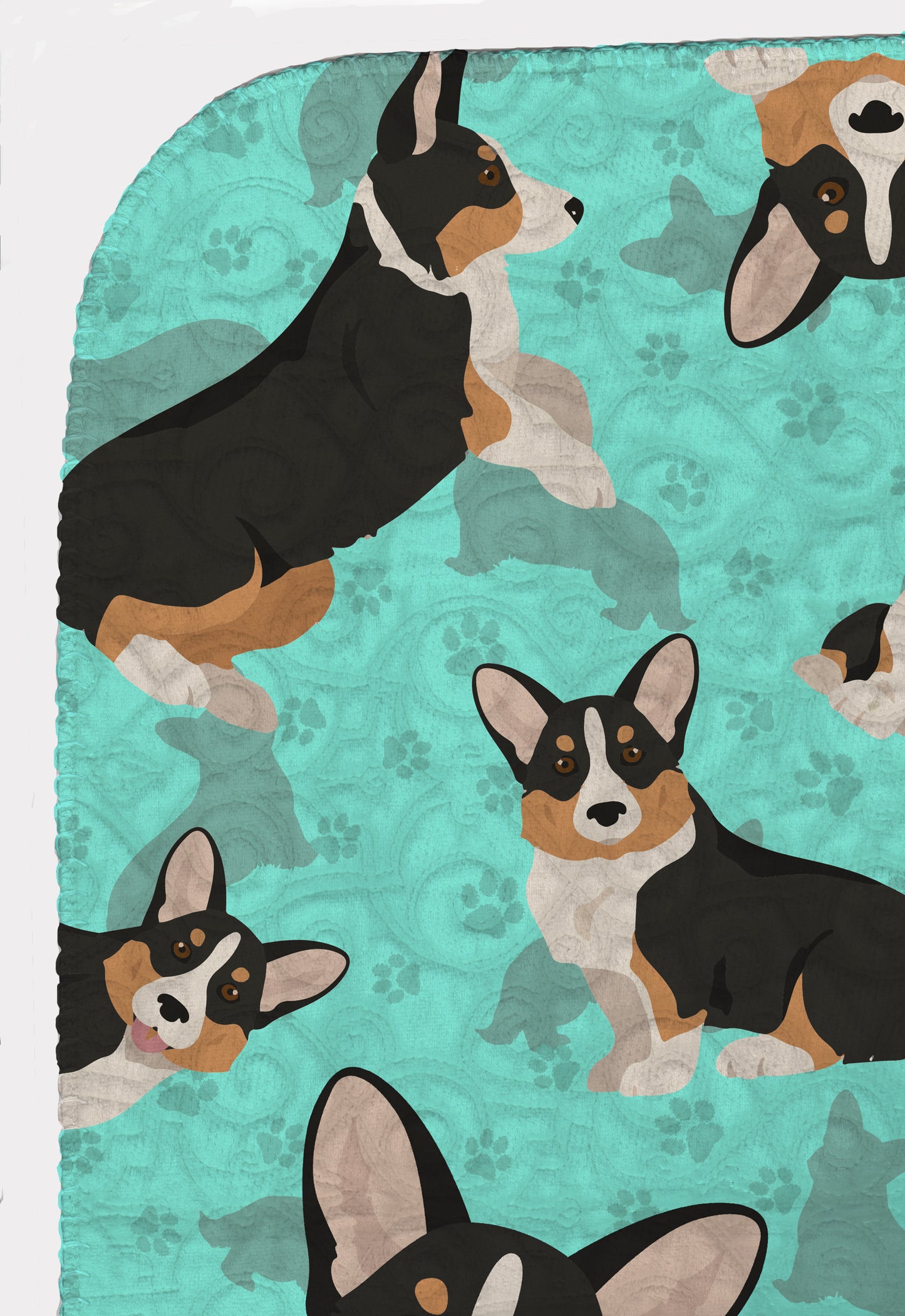 Tricolor Cardigan Corgi Quilted Blanket 50x60