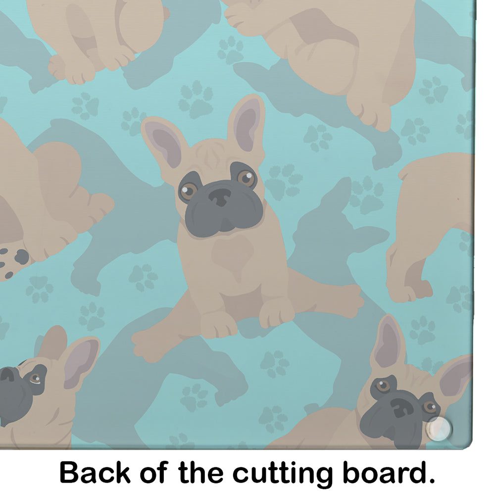 Fawn French Bulldog Glass Cutting Board Large