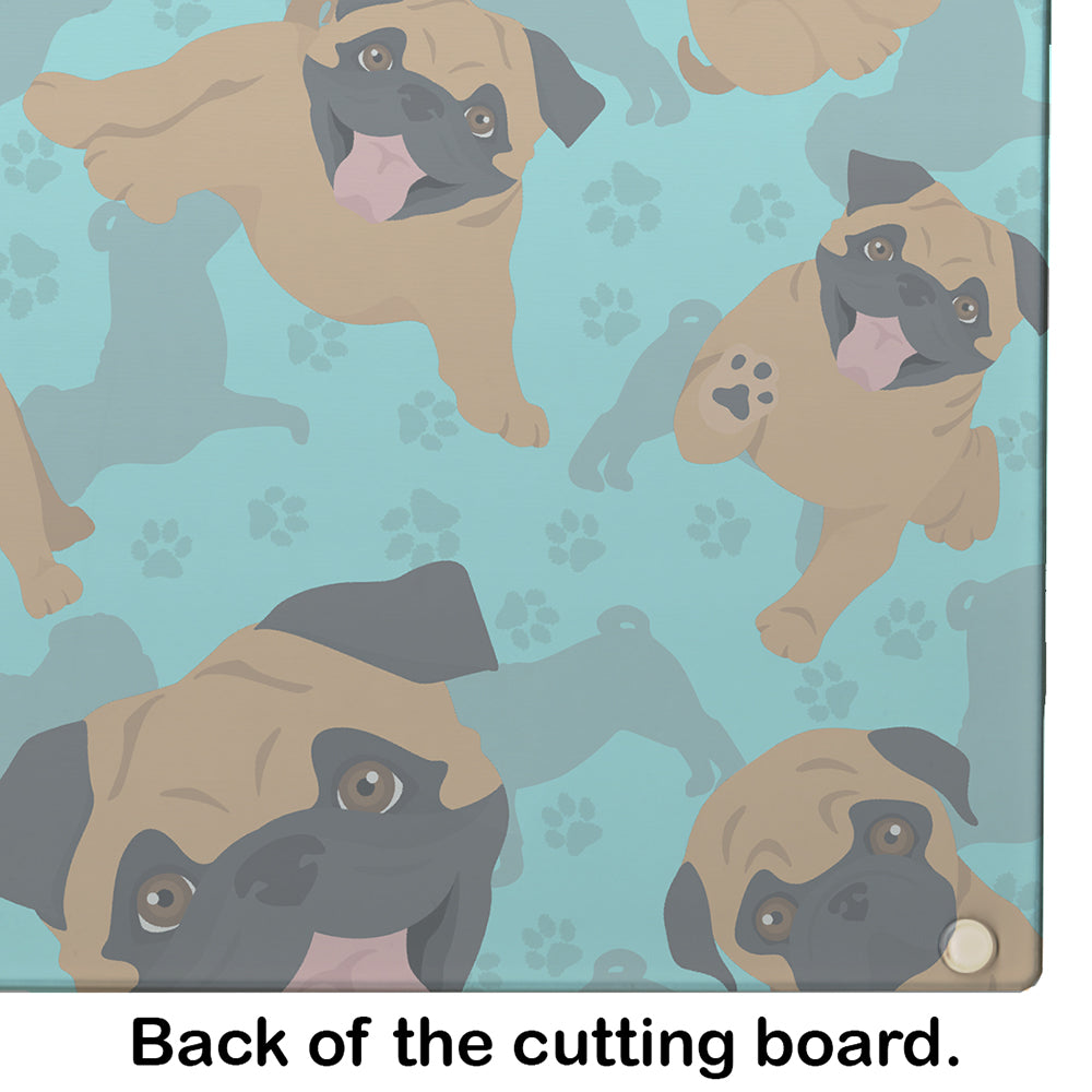 Apricot Pug Glass Cutting Board Large