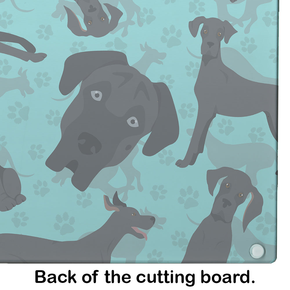 Black Great Dane Glass Cutting Board Large