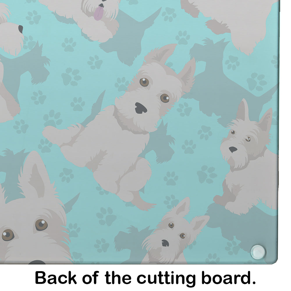 Wheaten Scottish Terrier Glass Cutting Board Large