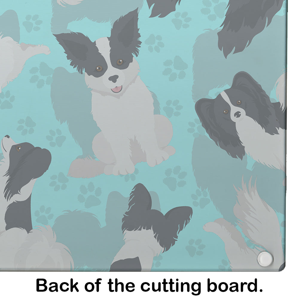 Black and Whtie Papillon Glass Cutting Board Large