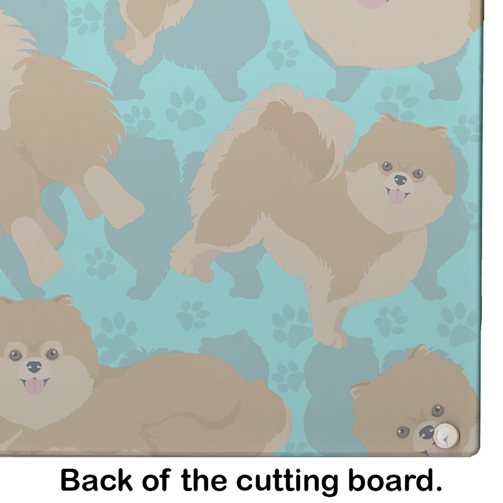 Orange Pomeranian Glass Cutting Board Large