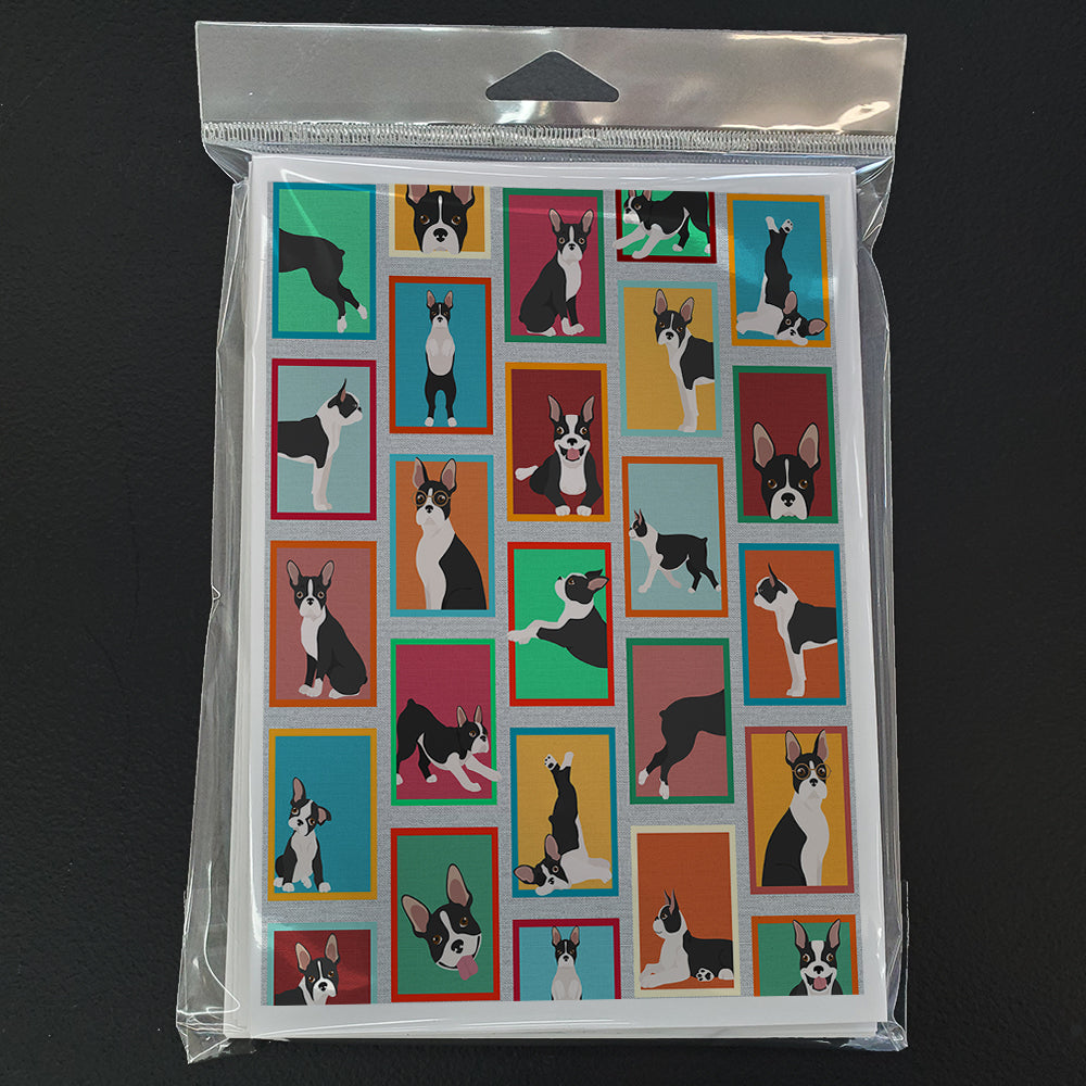 Lots of Boston Terrier Greeting Cards Pack of 8