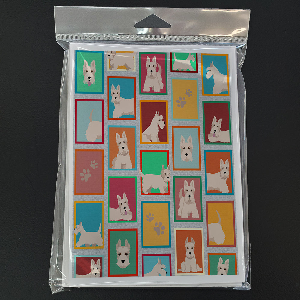 Lots of Wheaten Scottish Terrier Greeting Cards Pack of 8