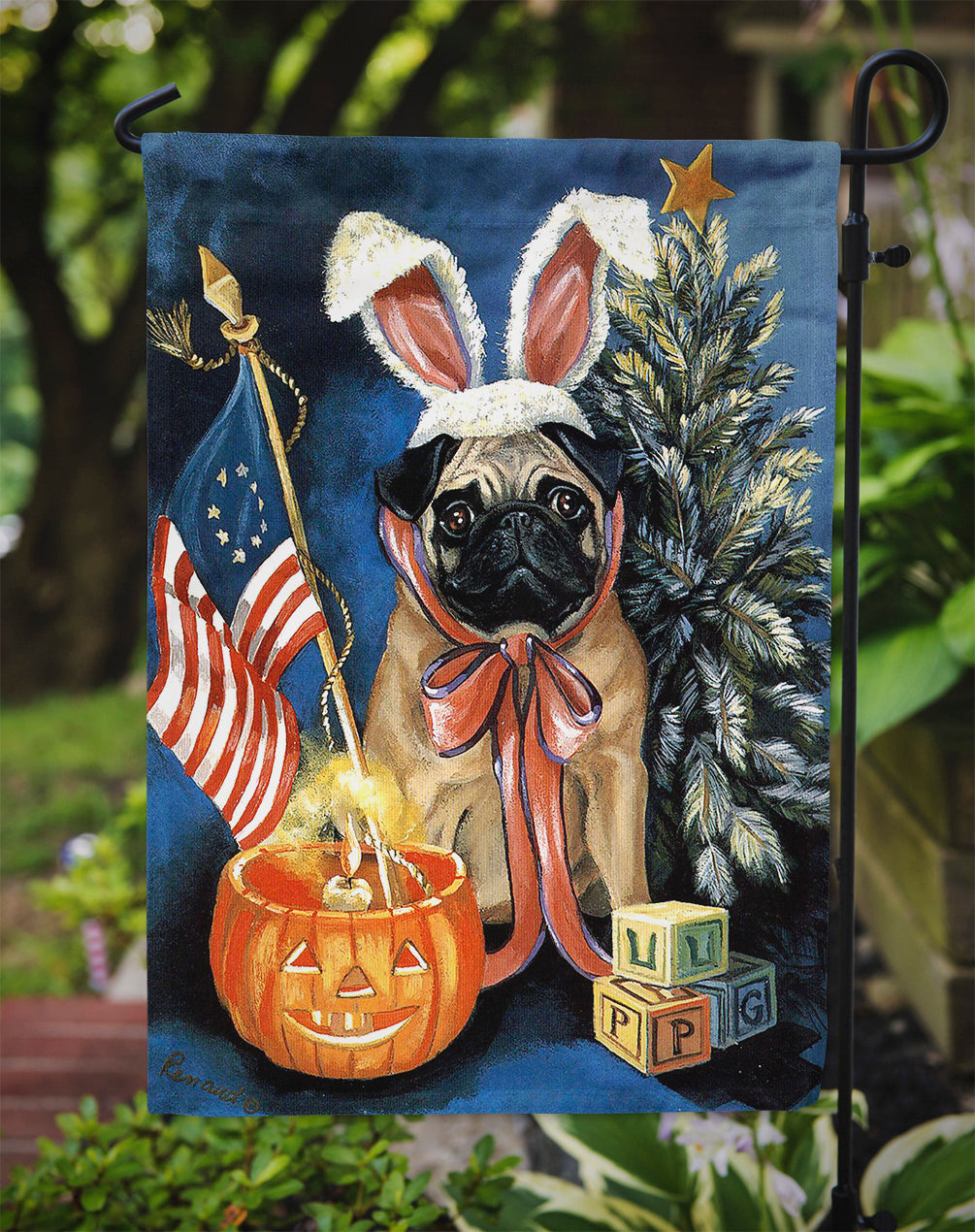 Pug for All Seasons Flag Garden Size PPP3125GF