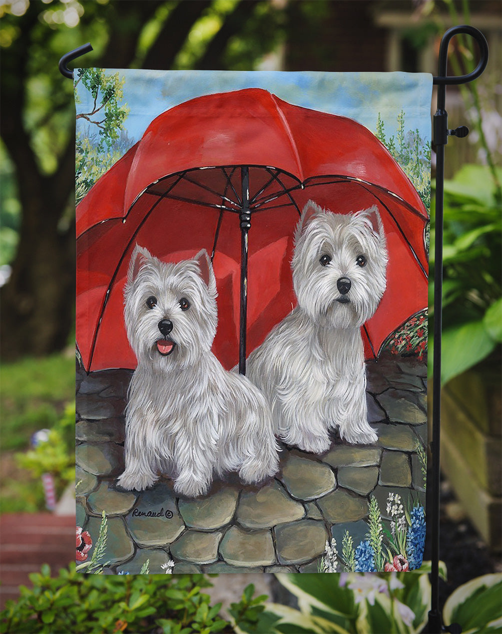 Westie April Showers Flag Garden Size PPP3198GF