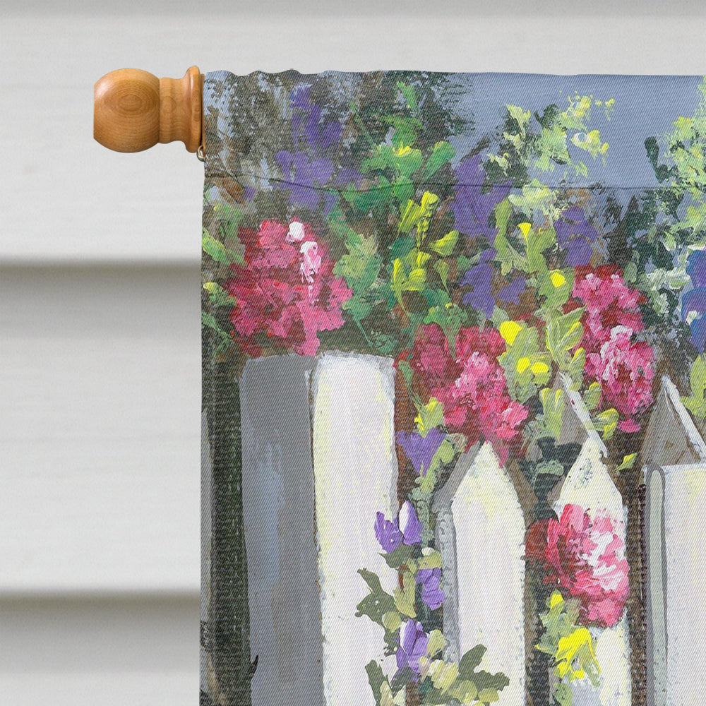Westie At the Gate Flag Canvas House Size PPP3199CHF