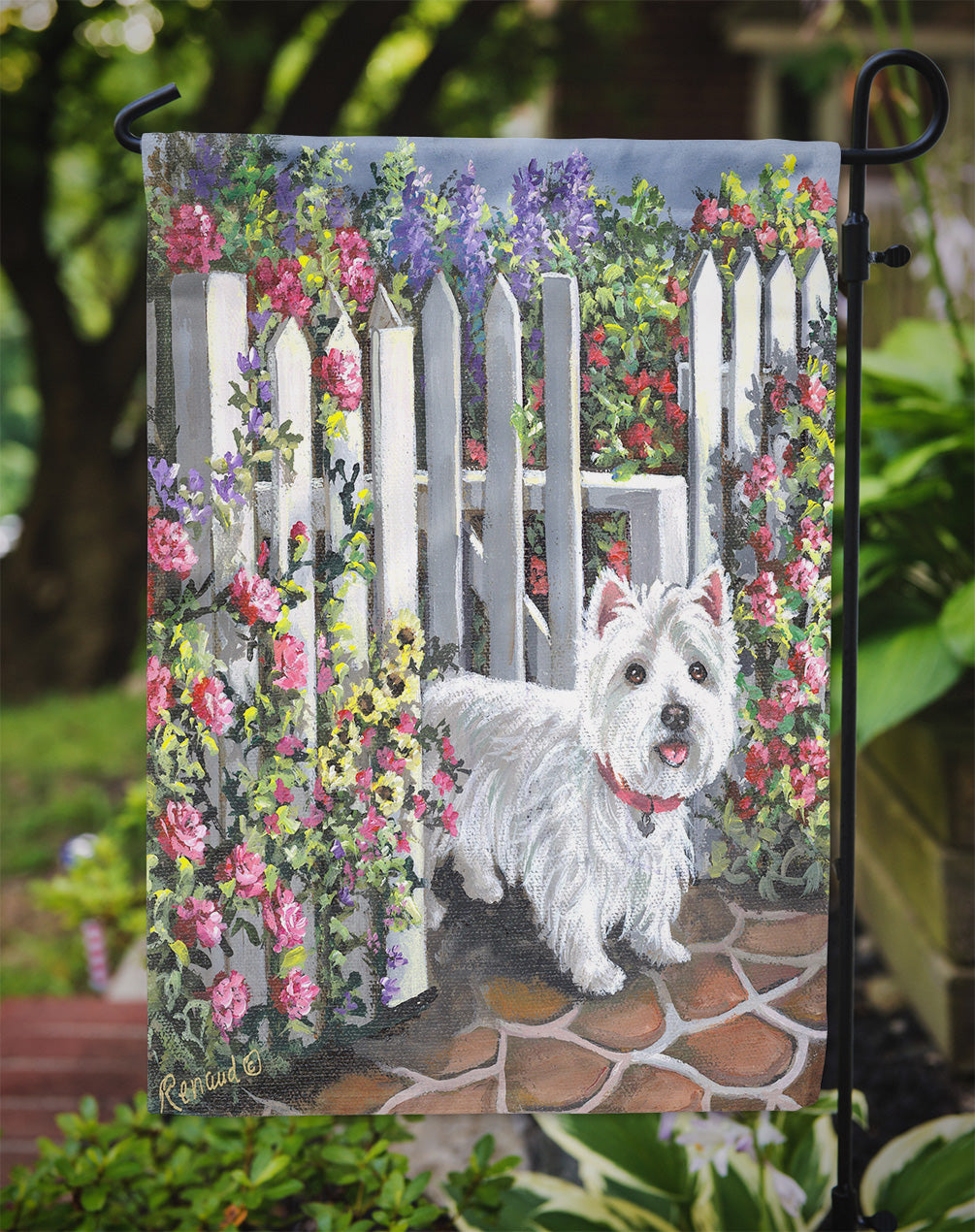 Westie At the Gate Flag Garden Size PPP3199GF
