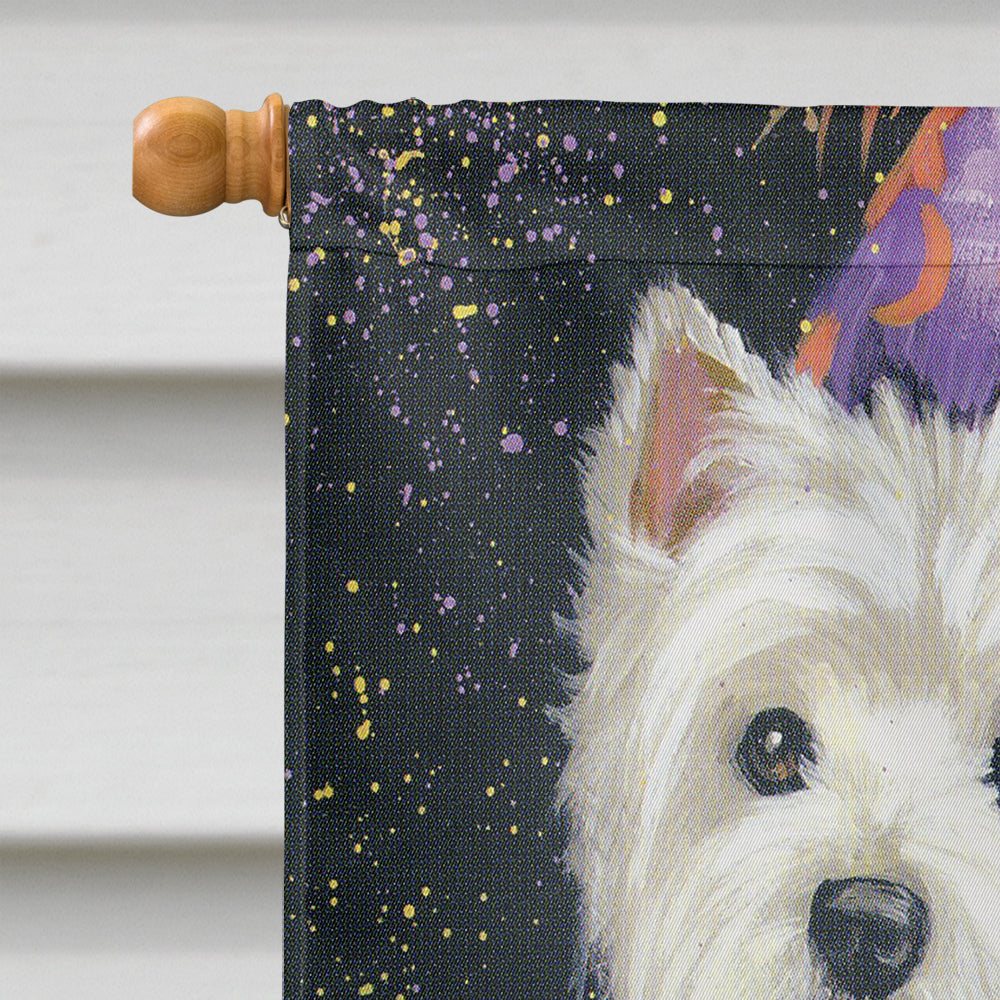 Westie Halloween Pumpkin Ride Flag Canvas House Size PPP3205CHF