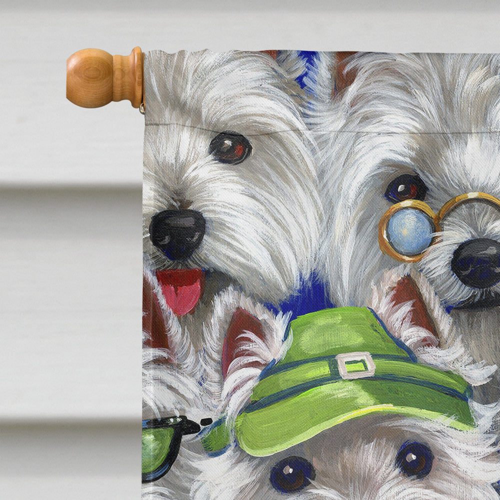 Westie Many Faces Flag Canvas House Size PPP3217CHF