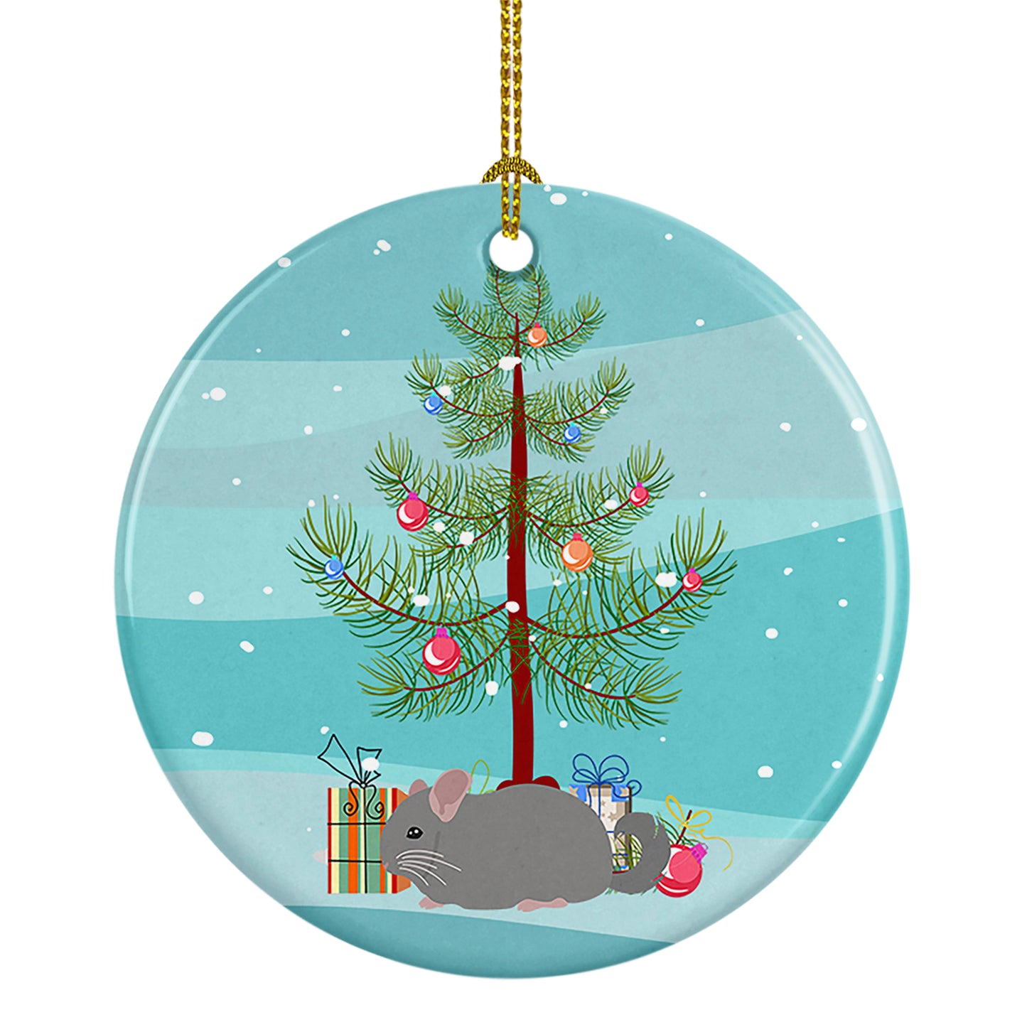 Buy this Agouti Chinchilla Merry Christmas Ceramic Ornament