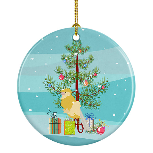 Buy this French Curly Canary Merry Christmas Ceramic Ornament