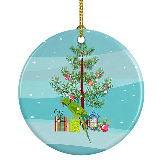 Buy this Ring-Necked Parakeet Merry Christmas Ceramic Ornament