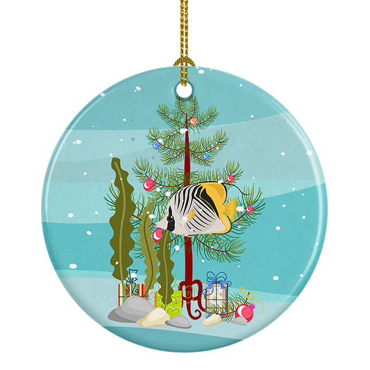 Buy this Butterfly Fish Merry Christmas Ceramic Ornament