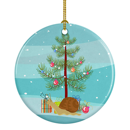 Buy this Garden Snail Merry Christmas Ceramic Ornament