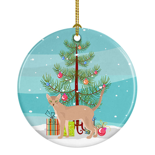 Buy this Fawn Abyssinian Cat Christmas Ceramic Ornament