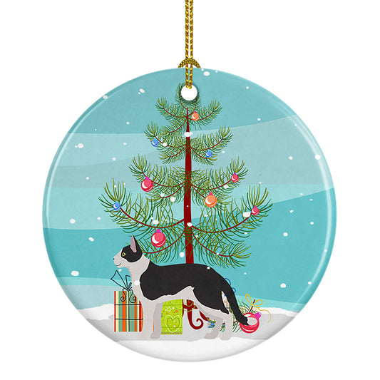 Buy this Bicolour Aegean Cat Christmas Ceramic Ornament