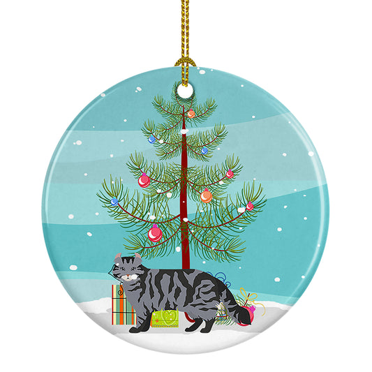 Buy this American Curl Cat Christmas Ceramic Ornament