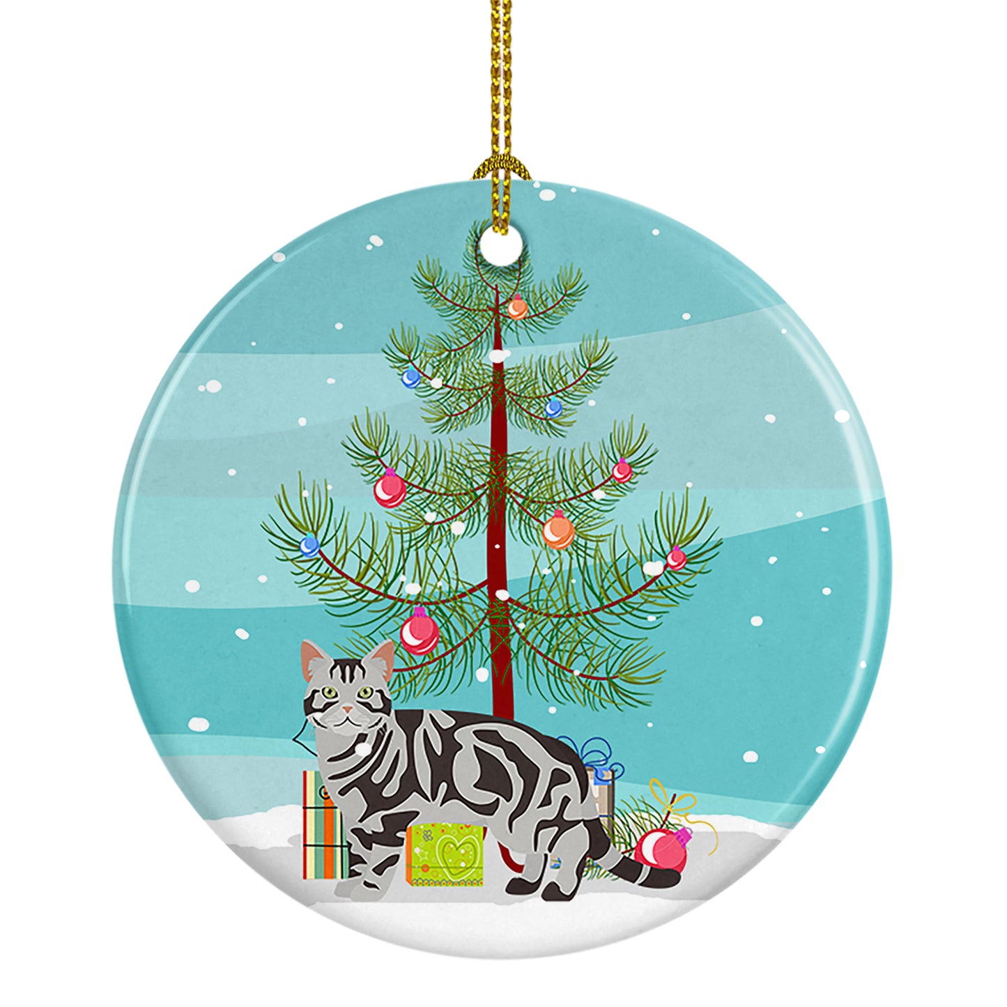 Buy this American Shorthair Cat Christmas Ceramic Ornament