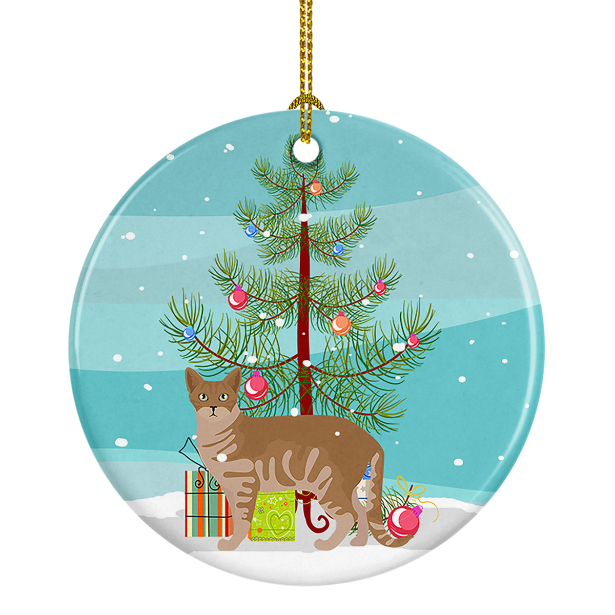 Buy this Australian Mist Cat Christmas Ceramic Ornament