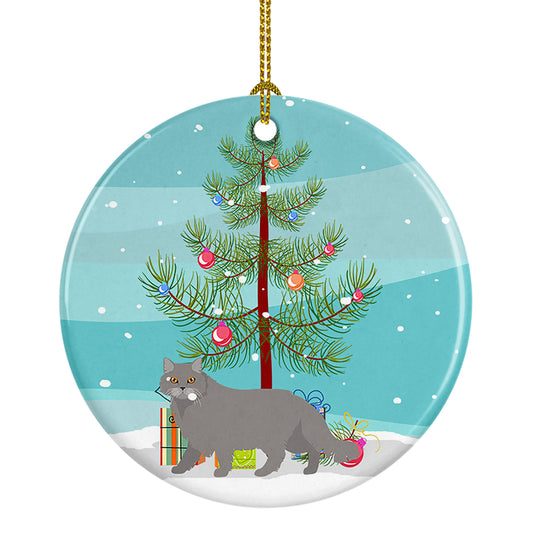 Buy this British Longhair Cat Christmas Ceramic Ornament