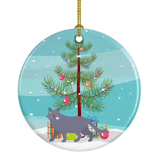 Buy this British Shorthair Cat Christmas Ceramic Ornament