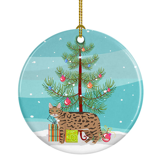 Buy this California Spangled Cat Christmas Ceramic Ornament
