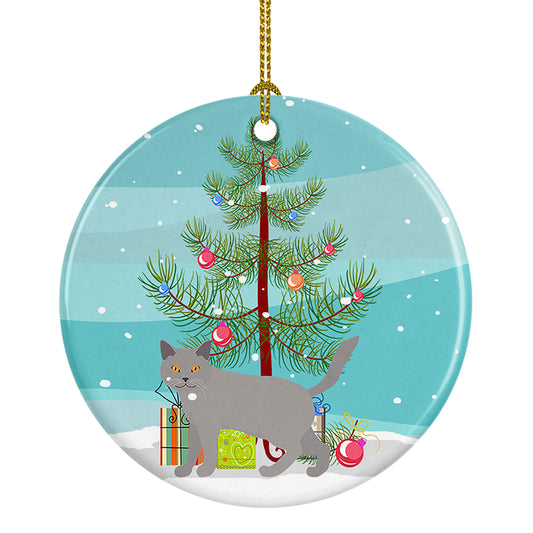 Buy this Chartreux Cat Christmas Ceramic Ornament