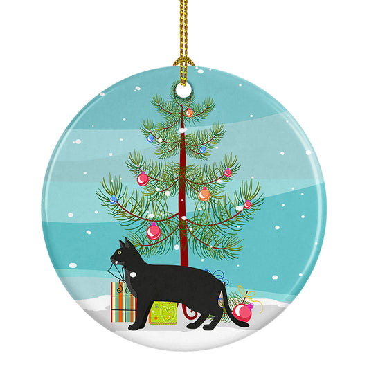 Buy this Chausie Black Cat Christmas Ceramic Ornament
