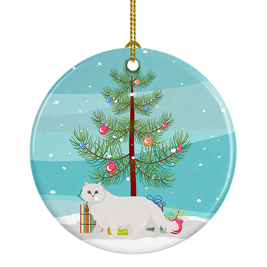 Buy this Chinchilla Persian Longhair Cat Christmas Ceramic Ornament
