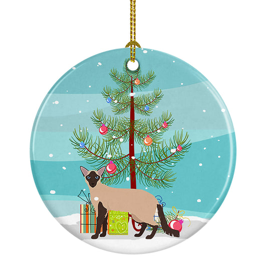 Buy this Colorpoint Longhair Cat Christmas Ceramic Ornament