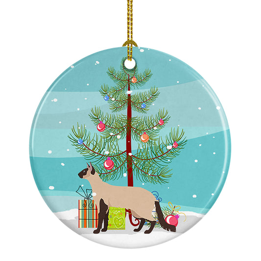 Buy this Colorpoint Longhair Cat Christmas Ceramic Ornament