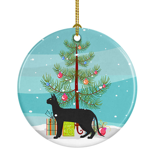Buy this Black Cornish Rex Cat Christmas Ceramic Ornament