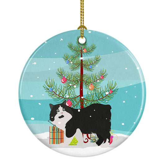 Buy this Cymric Cat Christmas Ceramic Ornament