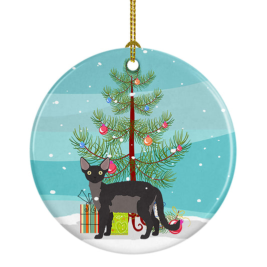 Buy this Devon Rex Cat Christmas Ceramic Ornament