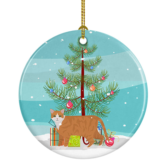Buy this European Shorthair Cat Christmas Ceramic Ornament