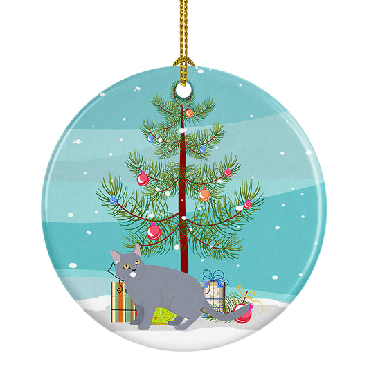 Buy this European Shorthair Cat Christmas Ceramic Ornament