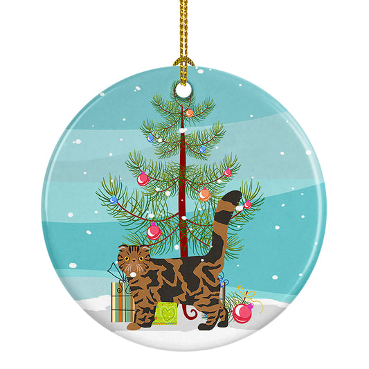 Buy this Foldex Exotic Fold Cat Christmas Ceramic Ornament