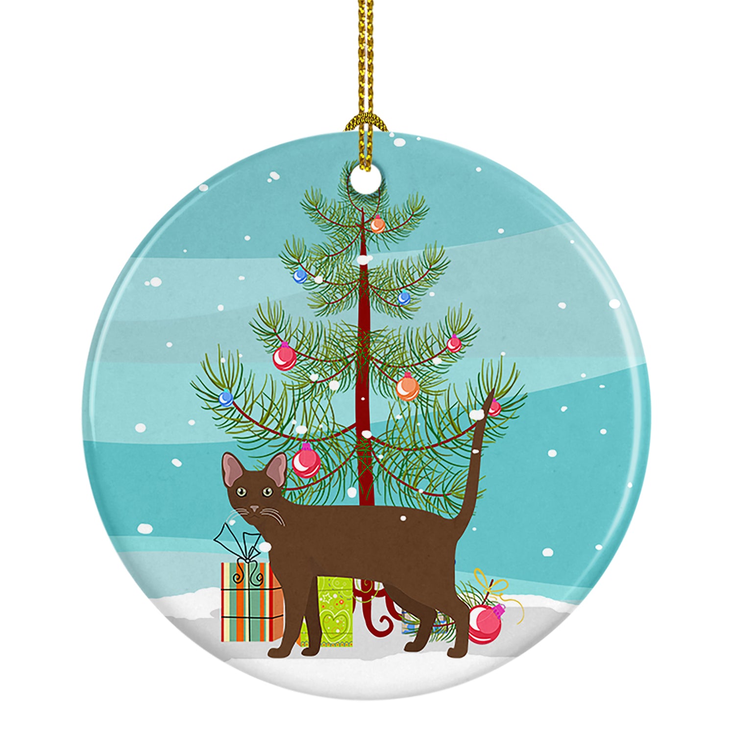 Buy this Havana Brown Cat Christmas Ceramic Ornament